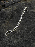 Tiny Rice Freshwater Pearl Choker Necklace, Dainty Layering Silver Clasp Collar Chain