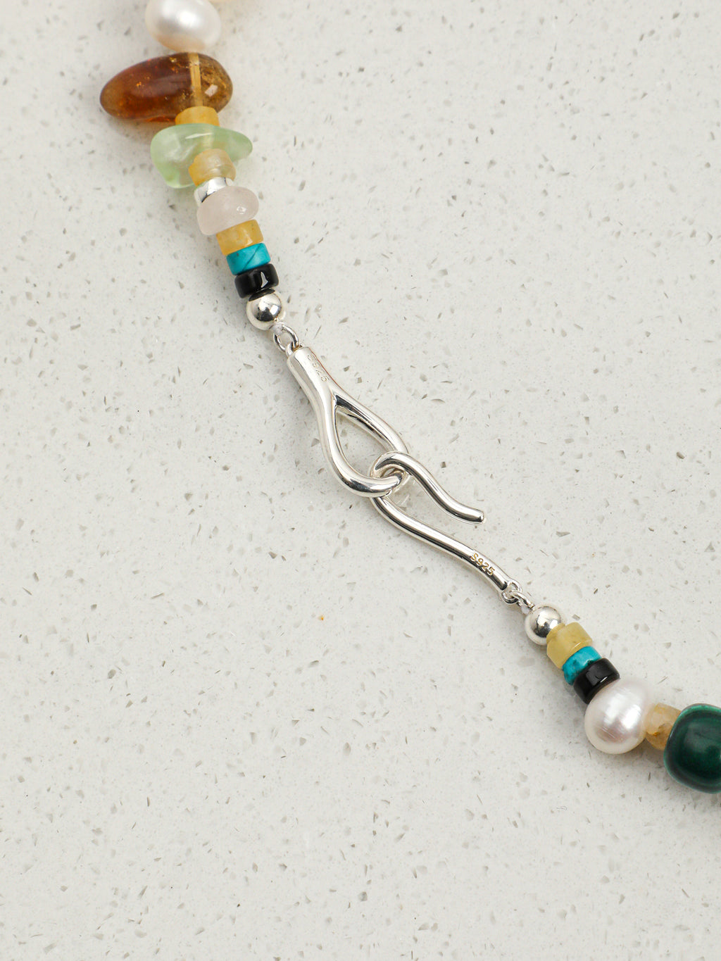 Mixed Natural Gemstone Beaded Choker Necklace, Rainbow Multi Stone Freshwater Pearl Collar Jewelry For Women Boho Daily