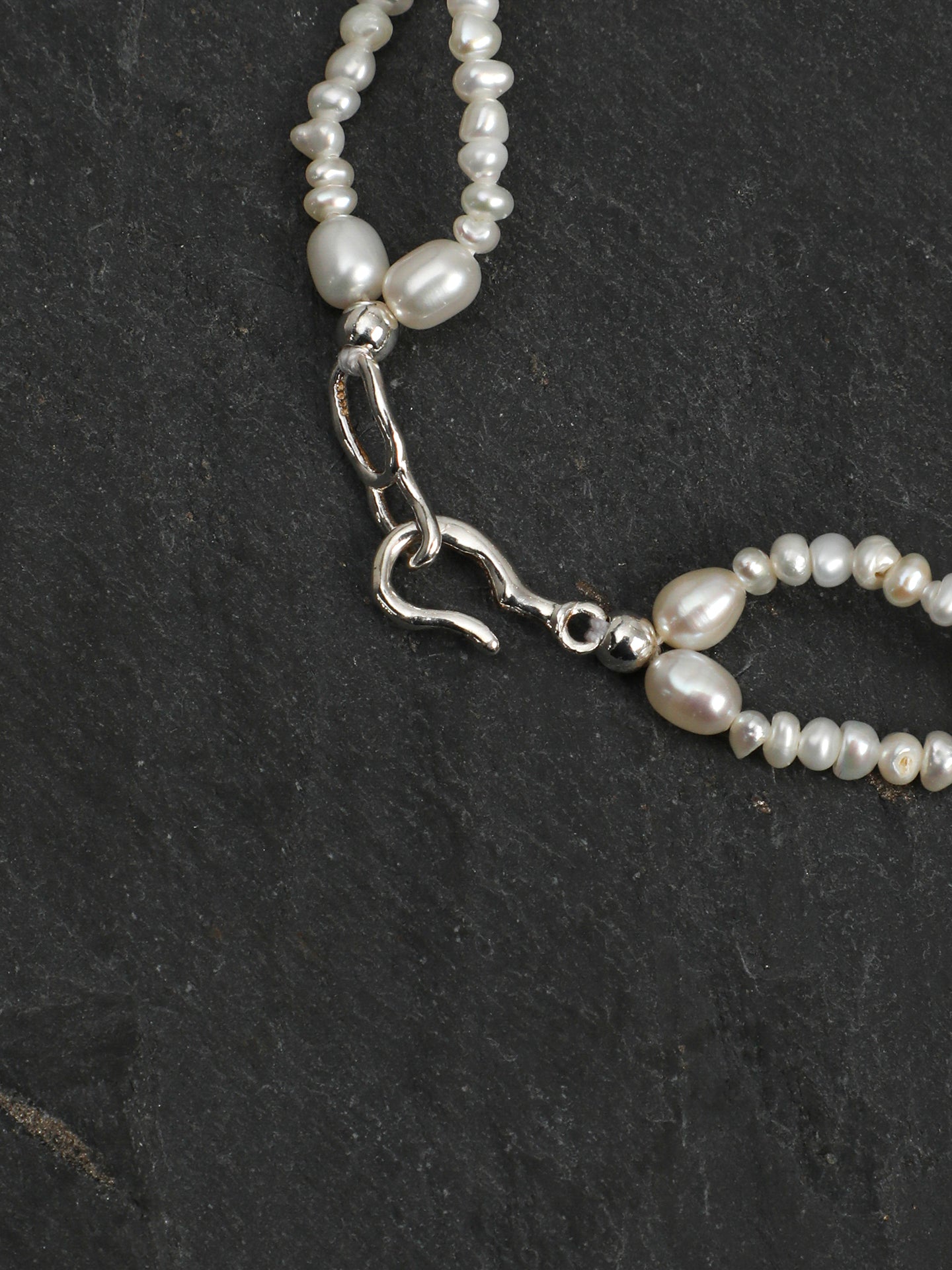 Delicate Multi Gemstone Double Strand Pearl Bracelet Adjustable Silver Clasp