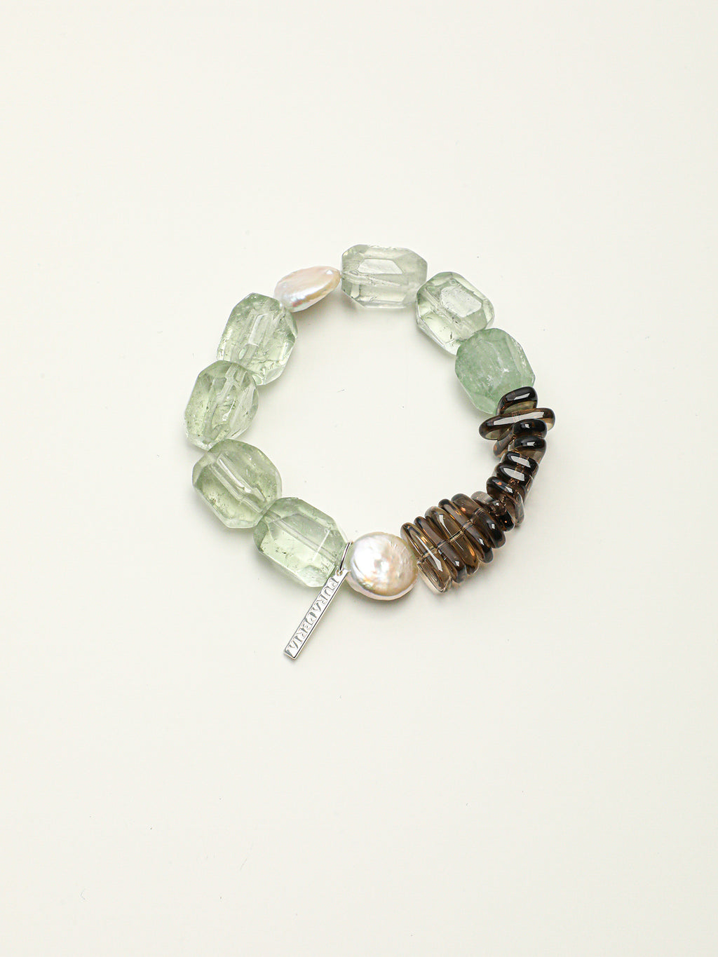 Green Amethyst, Smoky Quartz & Pearl Bracelet — PS2508307