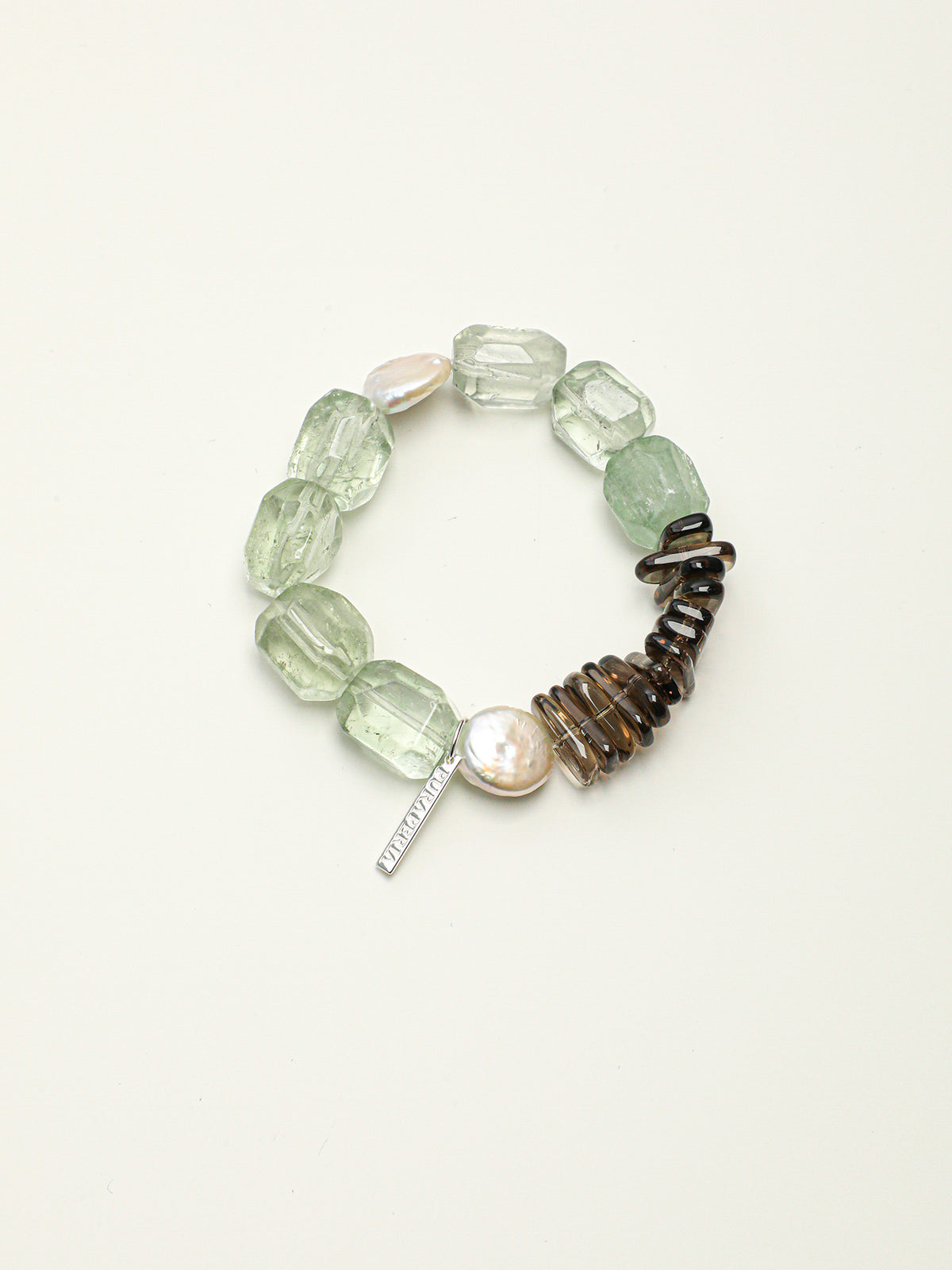 Green Amethyst, Smoky Quartz & Pearl Bracelet — PS2508307