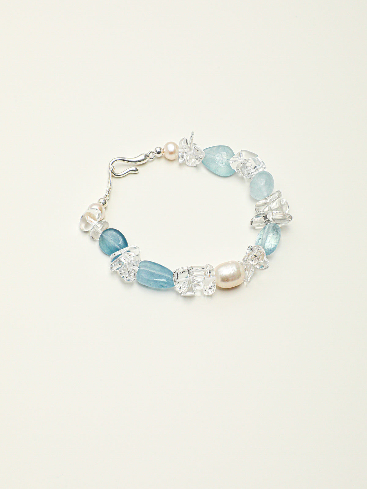 Aquamarine, Clear Quartz & Pearl Bracelet — PS2508311