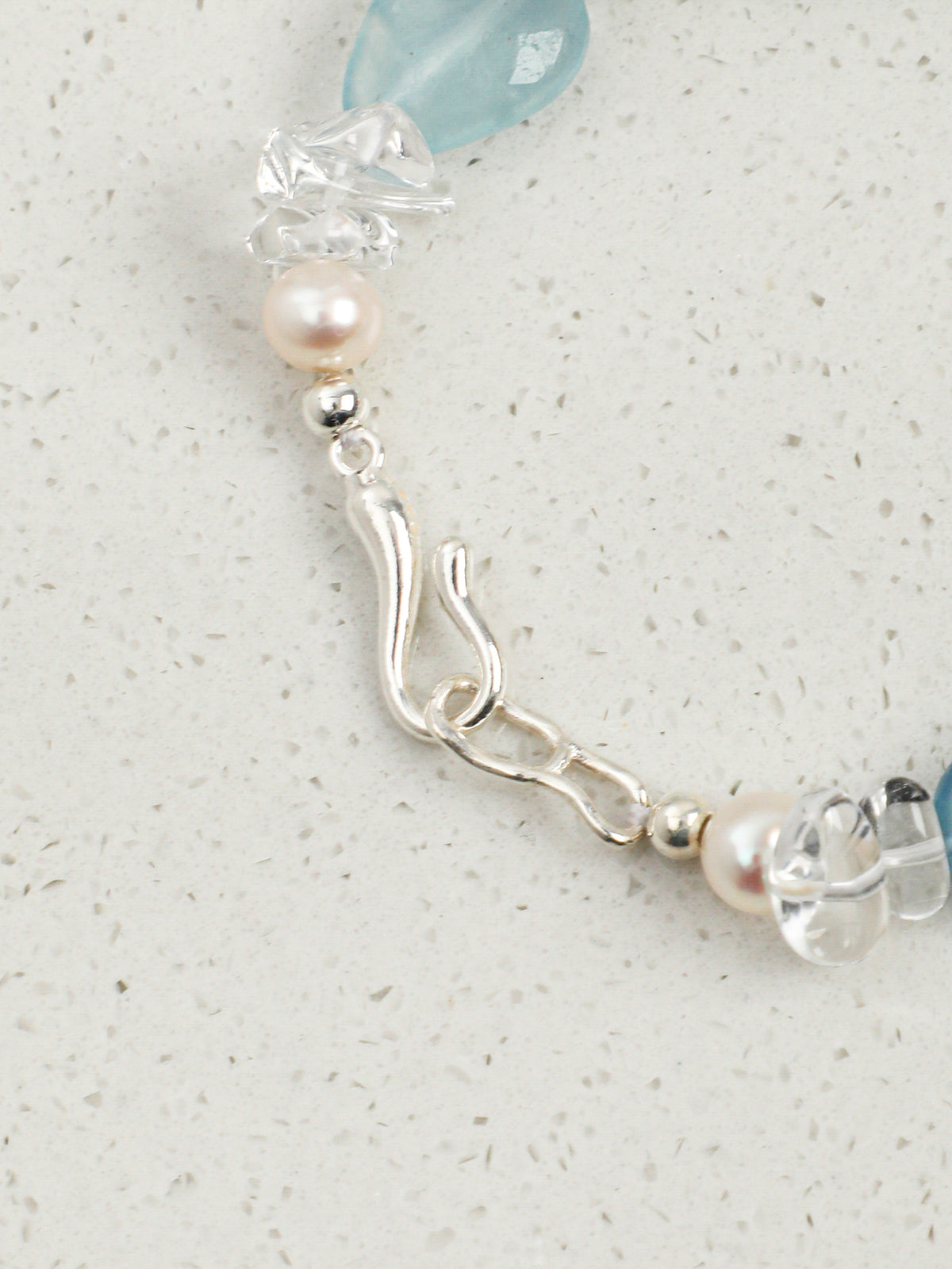 Aquamarine, Clear Quartz & Pearl Bracelet — PS2508311