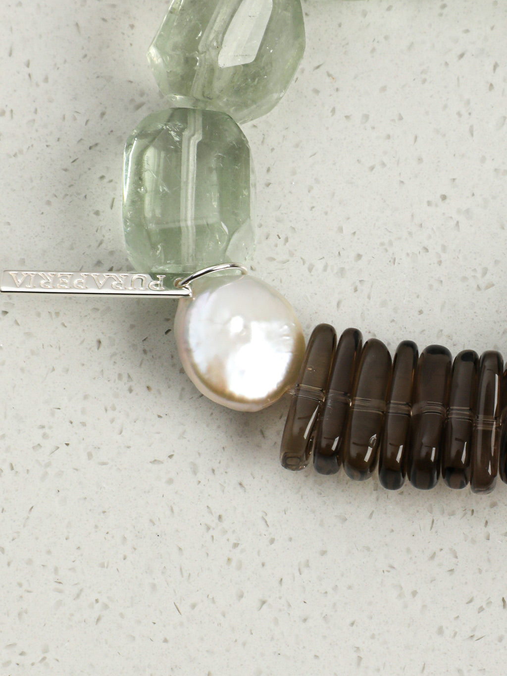 Green Amethyst, Smoky Quartz & Pearl Bracelet — PS2508307