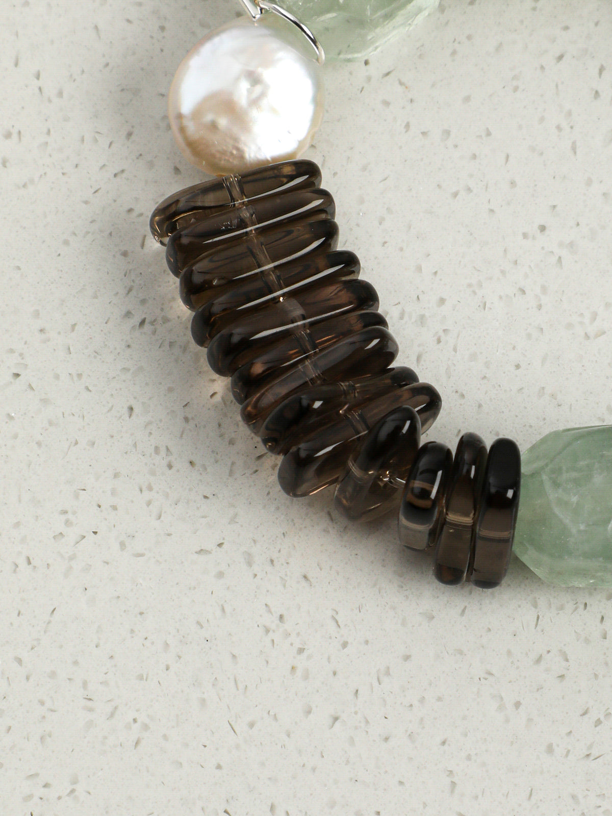 Green Amethyst, Smoky Quartz & Pearl Bracelet — PS2508307