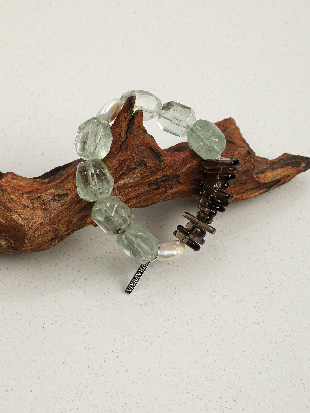 Green Amethyst, Smoky Quartz & Pearl Bracelet — PS2508307