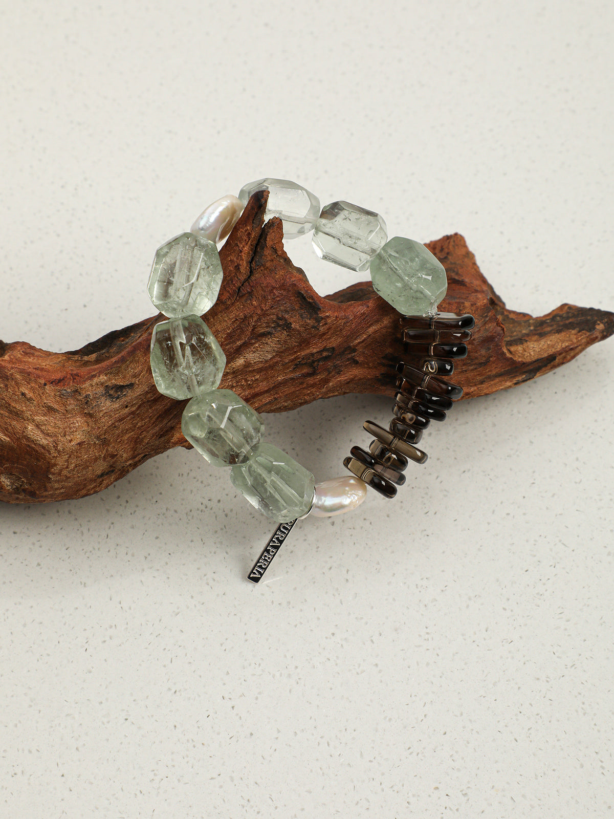 Green Amethyst, Smoky Quartz & Pearl Bracelet — PS2508307