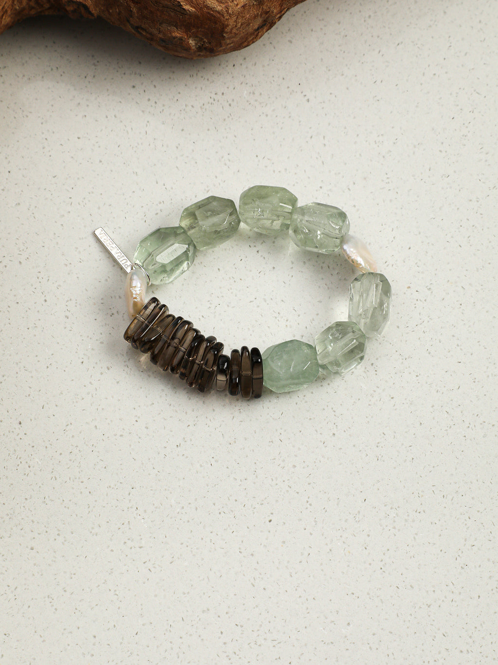 Green Amethyst, Smoky Quartz & Pearl Bracelet — PS2508307