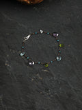 Natural Blue Topaz Amethyst Peridot Wax Cord Dainty Bracelet, Handmade Healing Crystal Jewelry